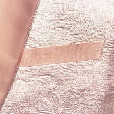 Rose Gold Pink Slim Fit Tuxedo with Shawl Collar Vest