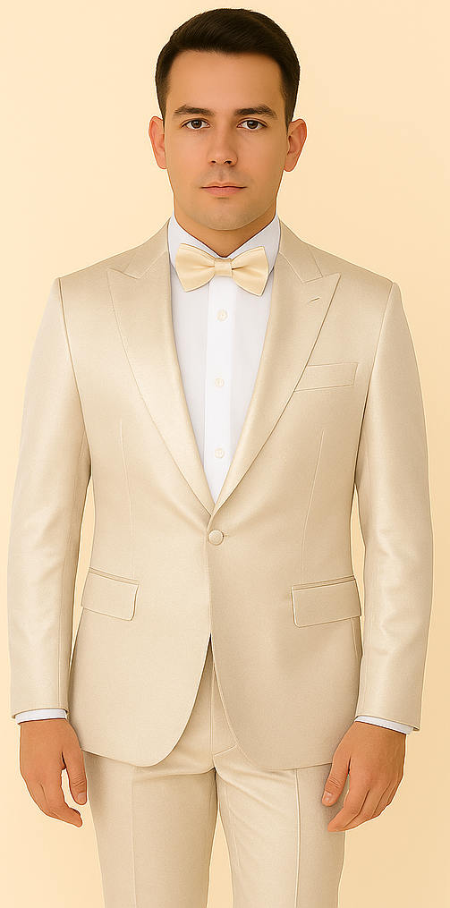 Rossi Man Off-White Shimmer 3-Piece Suit