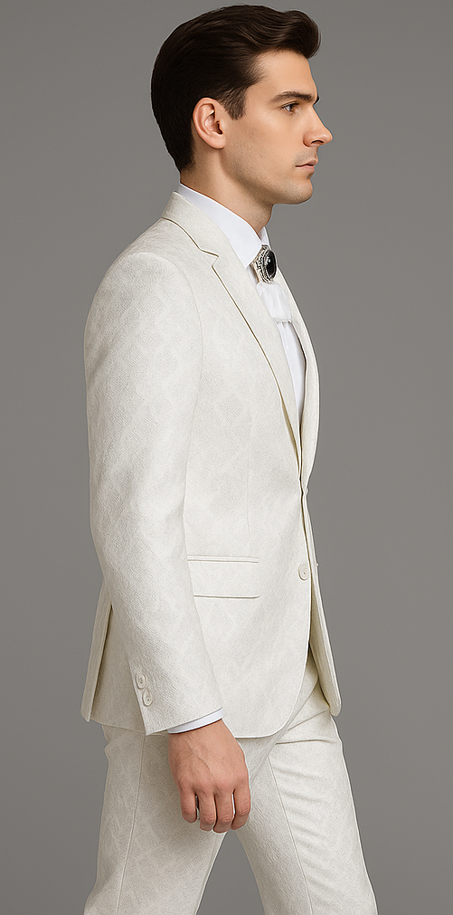 Rossi Man Leo RM1902 White Designer Tuxedo