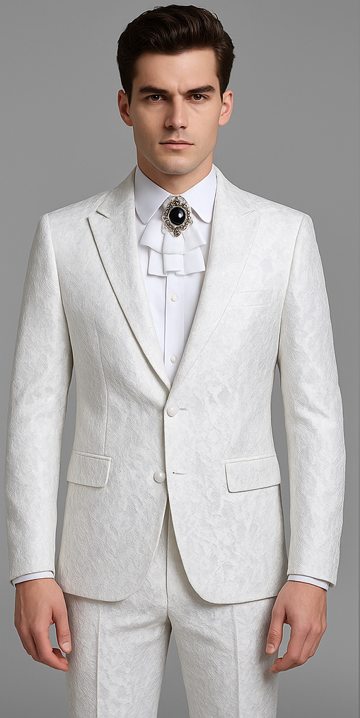 Rossi Man Leo RM1902 White Designer Tuxedo