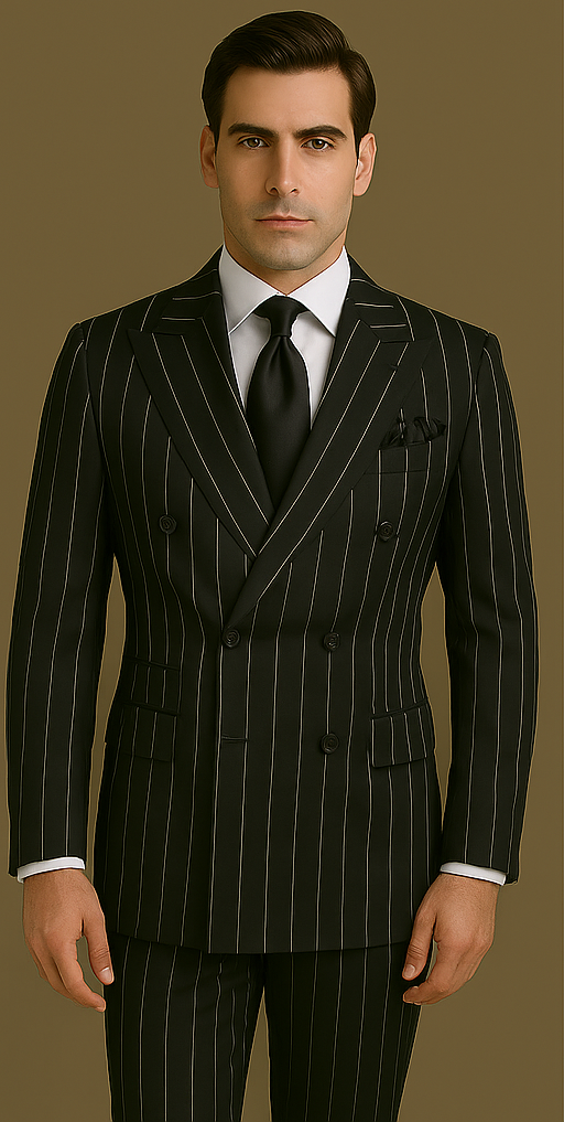 Classic Slim Fit Double Breast Suit by Rossi Man