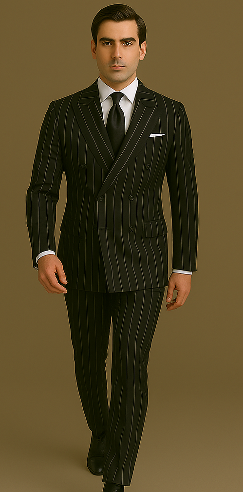 Classic Slim Fit Double Breast Suit by Rossi Man