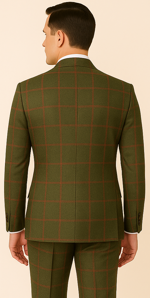 Double-Breasted Rich Green Suit for Men