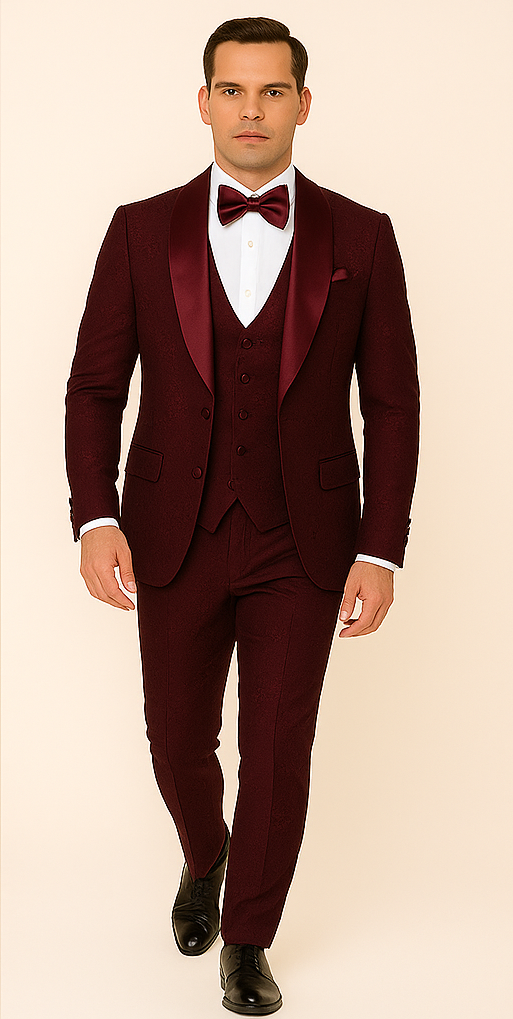 Rossi Man RM1253 Smoking Style 3-Piece Tuxedo