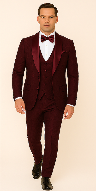 Rossi Man RM1253 Smoking Style 3-Piece Tuxedo