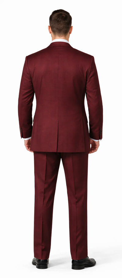 Rossiman Men's Burgundy Formal Suit
