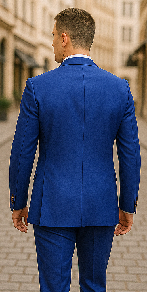 Rossiman Royal Blue 1-Button Suit & Vest