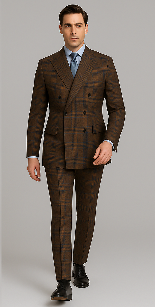 Rossiman Glen Plaid Double Breasted Suit