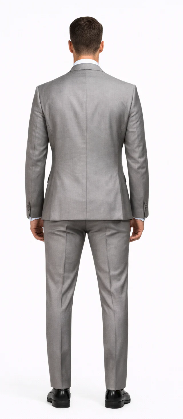 Rossiman Men's Gray Slim-fit Vested Suit