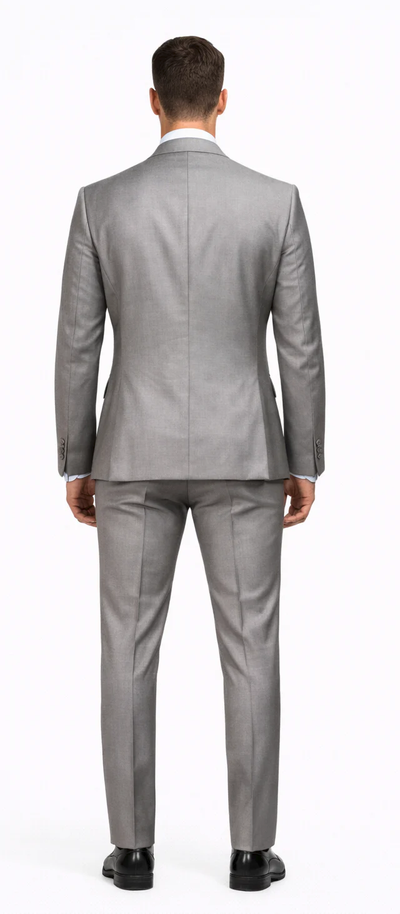 Rossiman Men's Gray Slim-fit Vested Suit