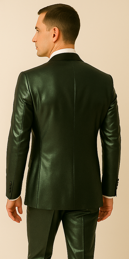 Rossiman Green Sateen Suit - Modern Gloss Finish