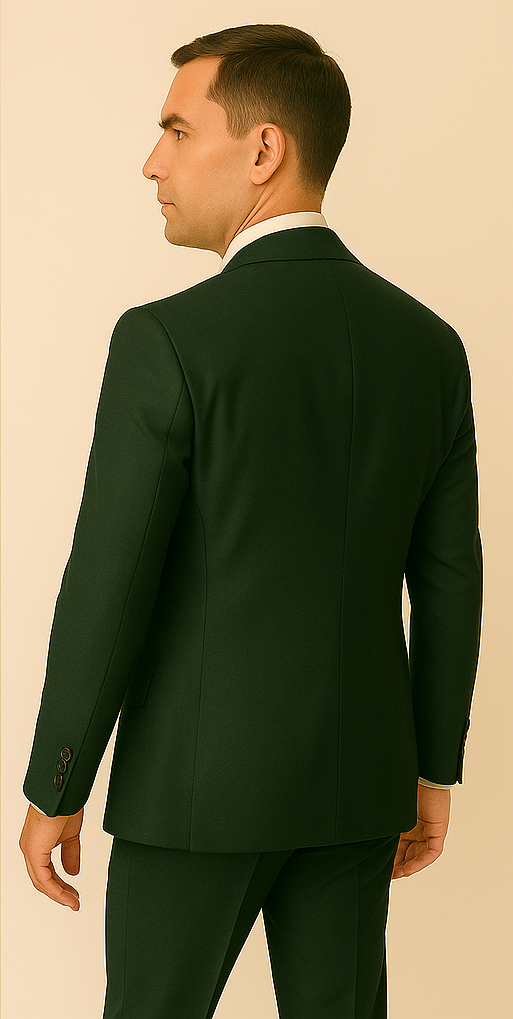 Rossiman Hunter Green Slim Fit 3-Piece Men's Suit