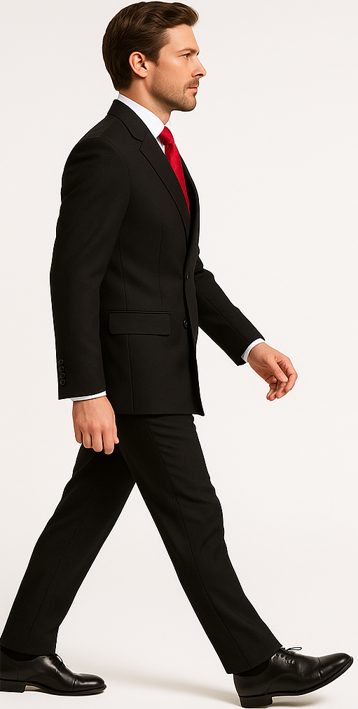 Rossiman Men's Black Slim Fit 3-Piece Suit