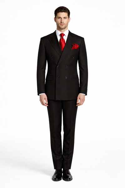 Rossiman Men's Black Slim Fit 3-Piece Suit