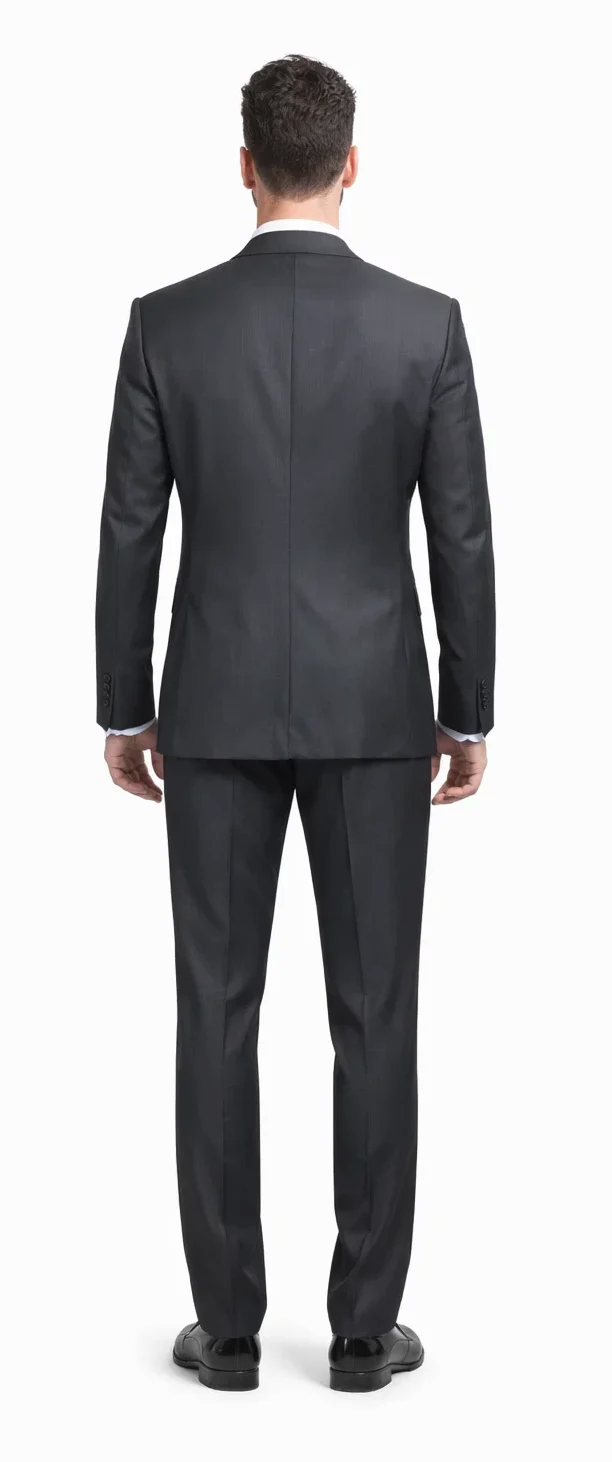 Rossiman Men's 3-Piece Dark Gray Slim Fit Suit