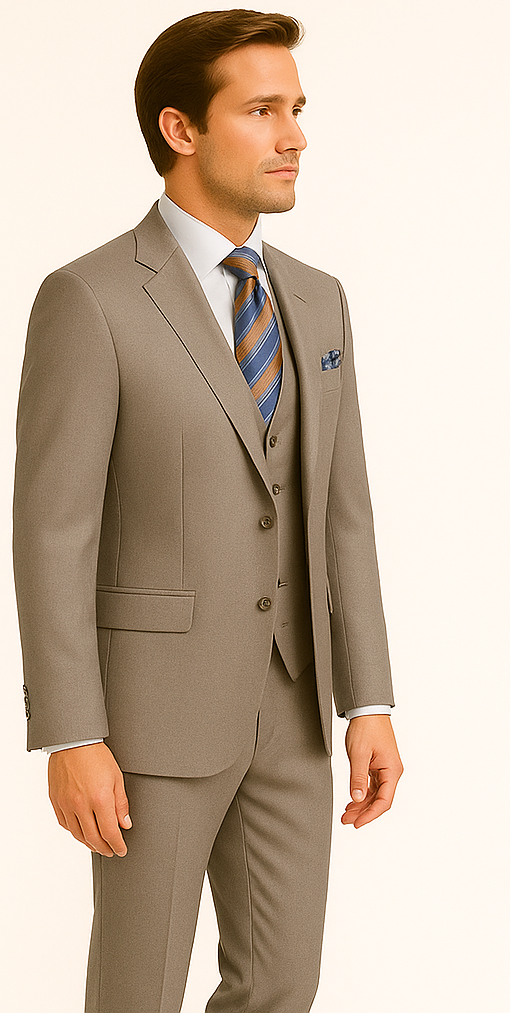 Rossiman Slim Fit Gray 3-Piece Suit for Men