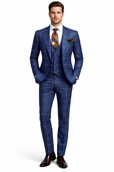 Rossiman Double-Breasted Plaid Suit