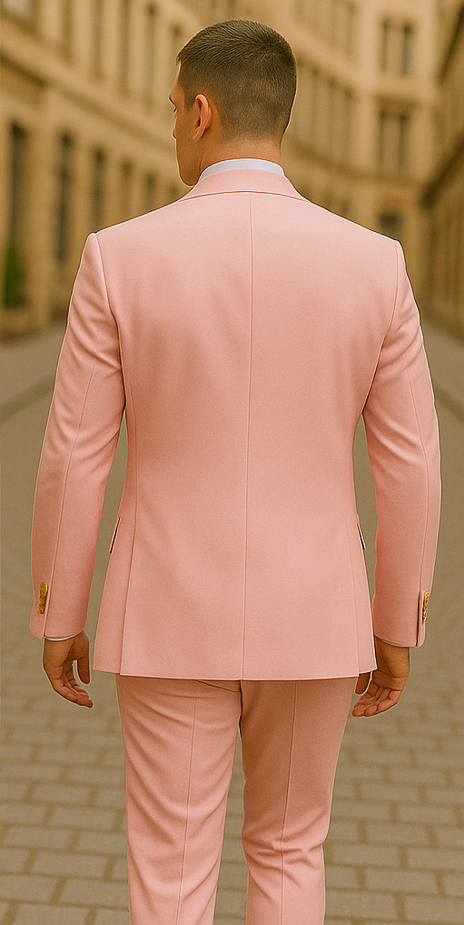 Rossiman Pink Suit with Double-Breasted Vest