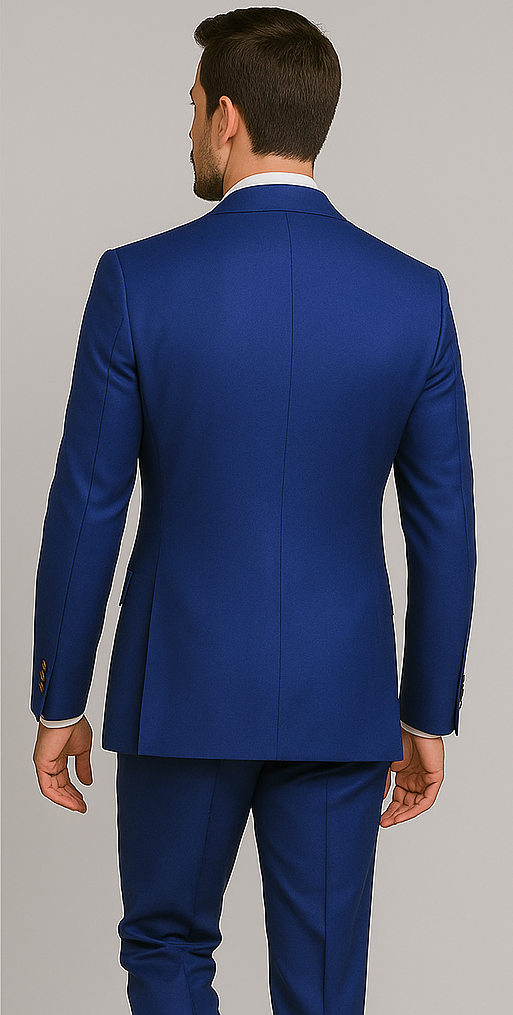 Rossiman Royal Blue Slim Double-Breasted Suit