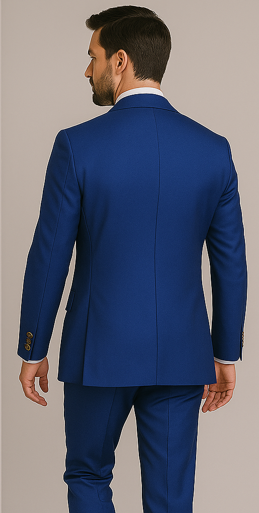 Rossiman Royal Blue Slim Fit Double-Breasted Suit