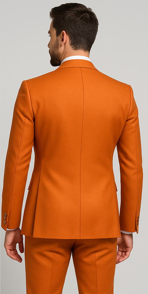 Rossiman Rust Slim Fit 3-Piece Suit for Men