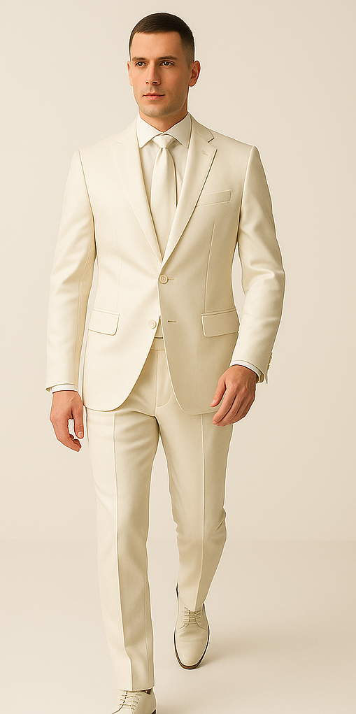 Rossiman Royal Blue Glossy Sateen Suit - Bold & Refined