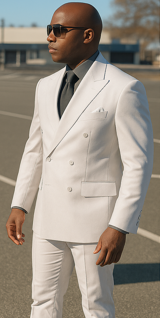 Rossiman Rossi Men's Tailored White Dress Suit