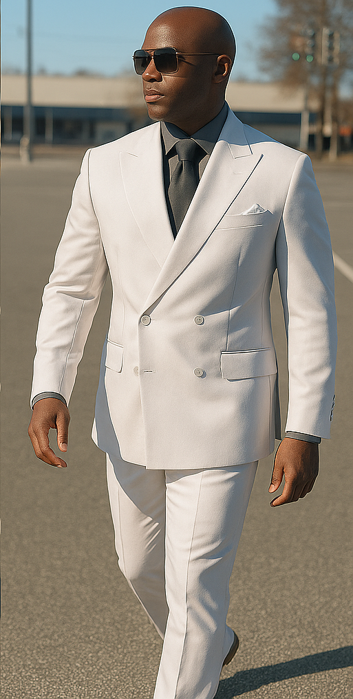 Rossiman Rossi Men's Tailored White Dress Suit