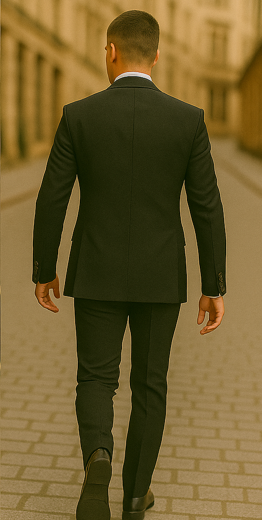 Rossiman Rossi Black Tailored Men's Dress Suit