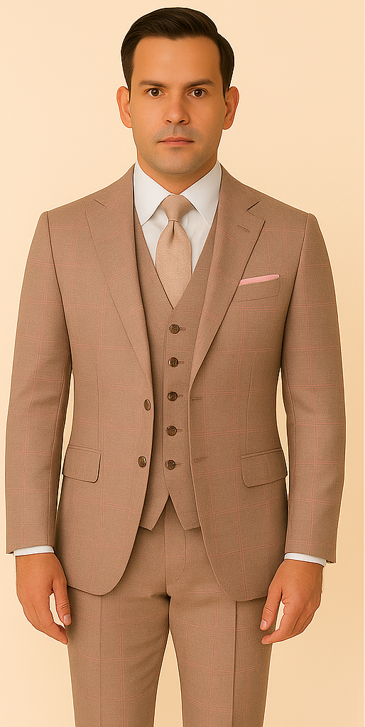 Rossiman Sharkskin Gray Double-Breasted Suit