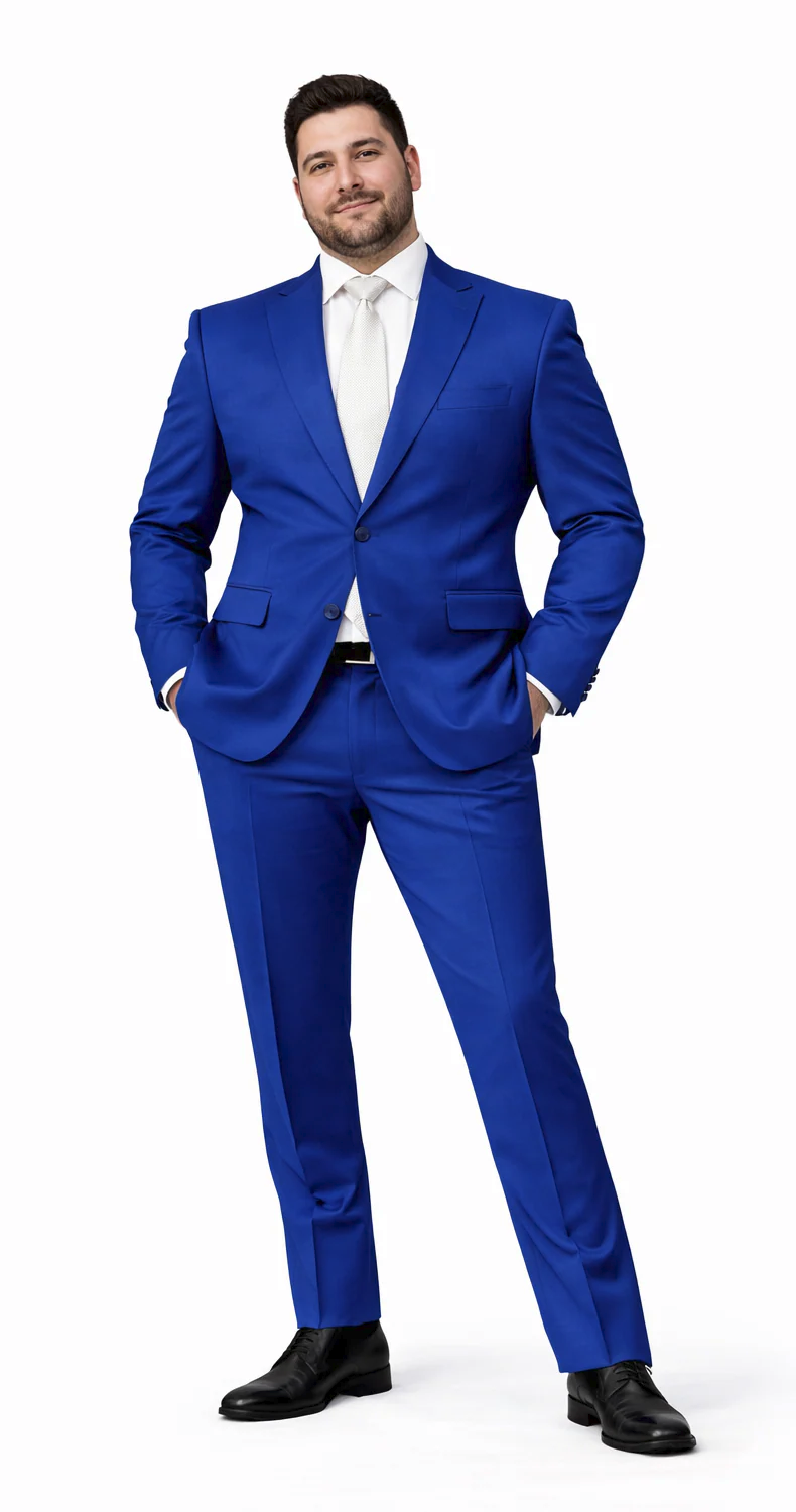 Rossiman Royal Blue Sateen Suit