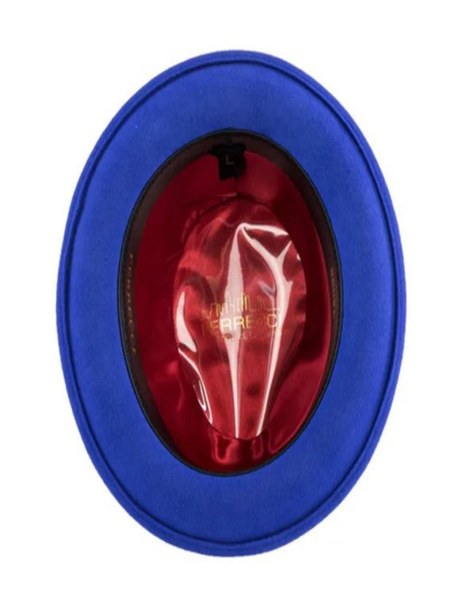 Royal Blue 1920s Fedora Narrow Brim Wool Hat