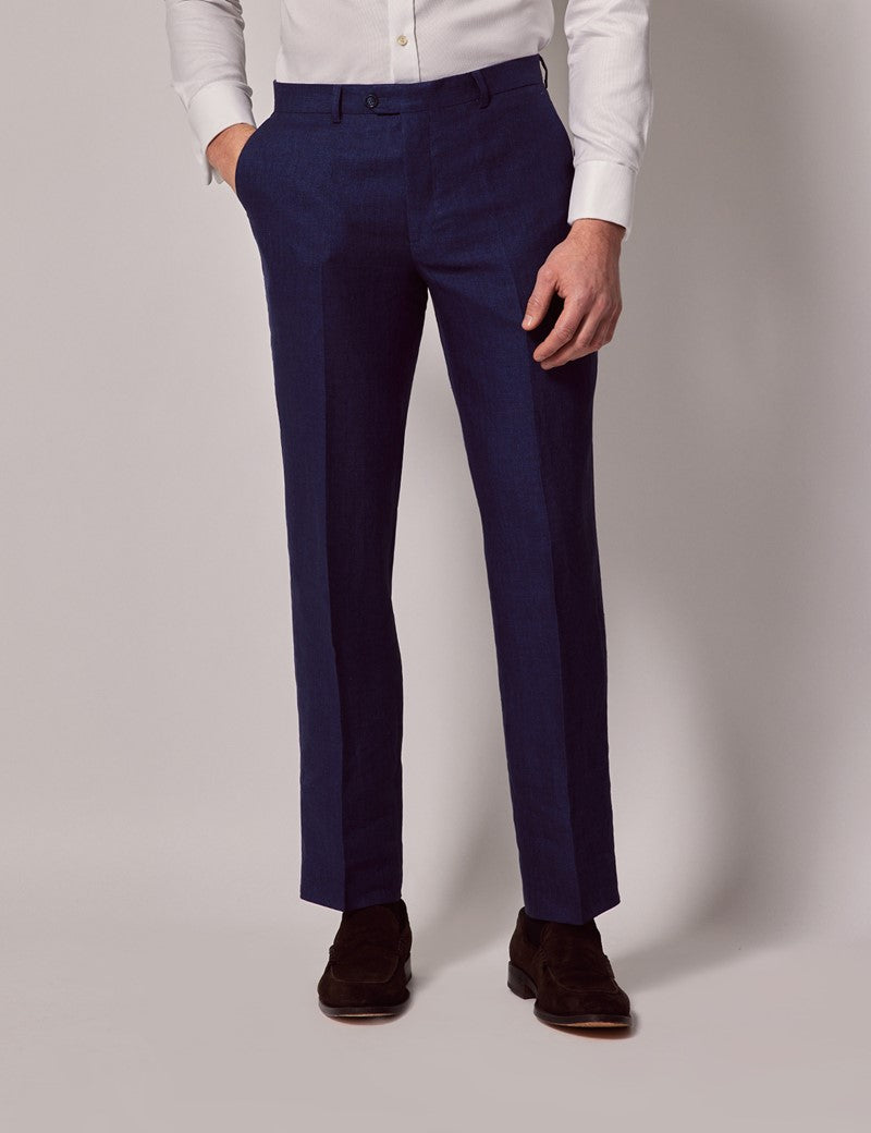 Royal Blue Linen Beach Wedding Suit