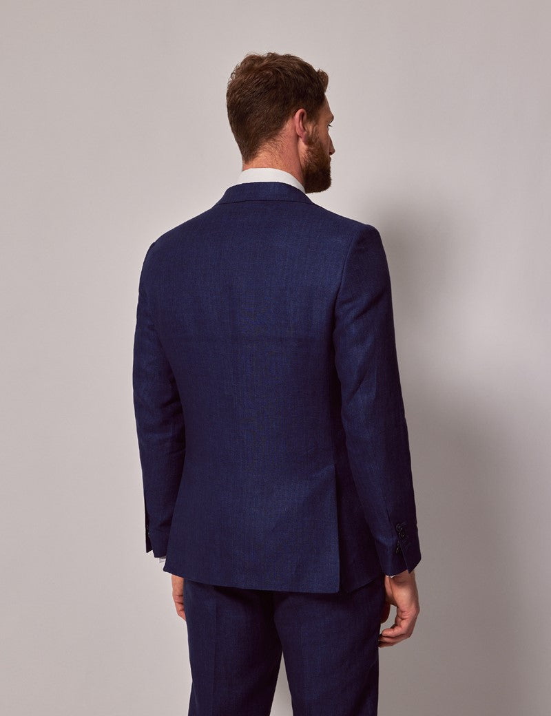 Royal Blue Linen Beach Wedding Suit