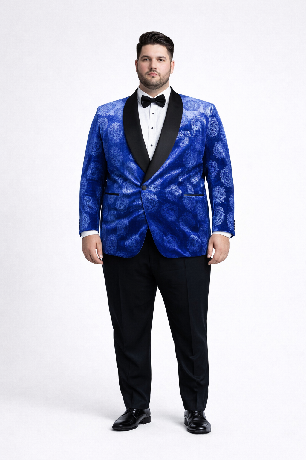 Men’s Designer Royal Blue Rose Tuxedo Jacket for Wedding & Prom