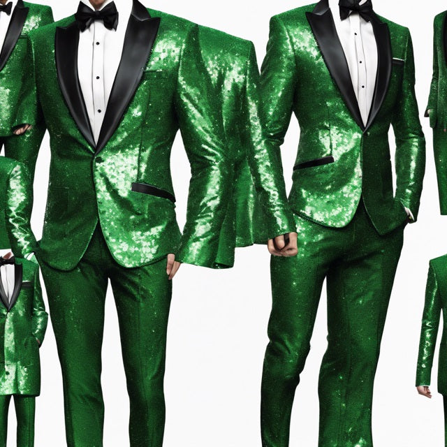 Emerald Green Sequin Stage Tuxedo Suit