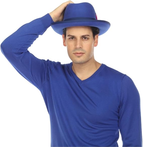 Premium Royal Blue Homburg Godfather Hat