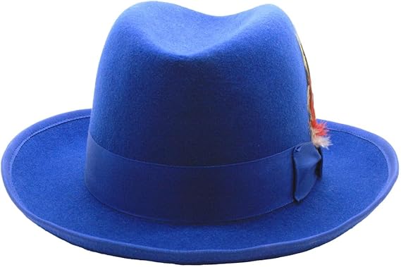 Premium Royal Blue Homburg Godfather Hat