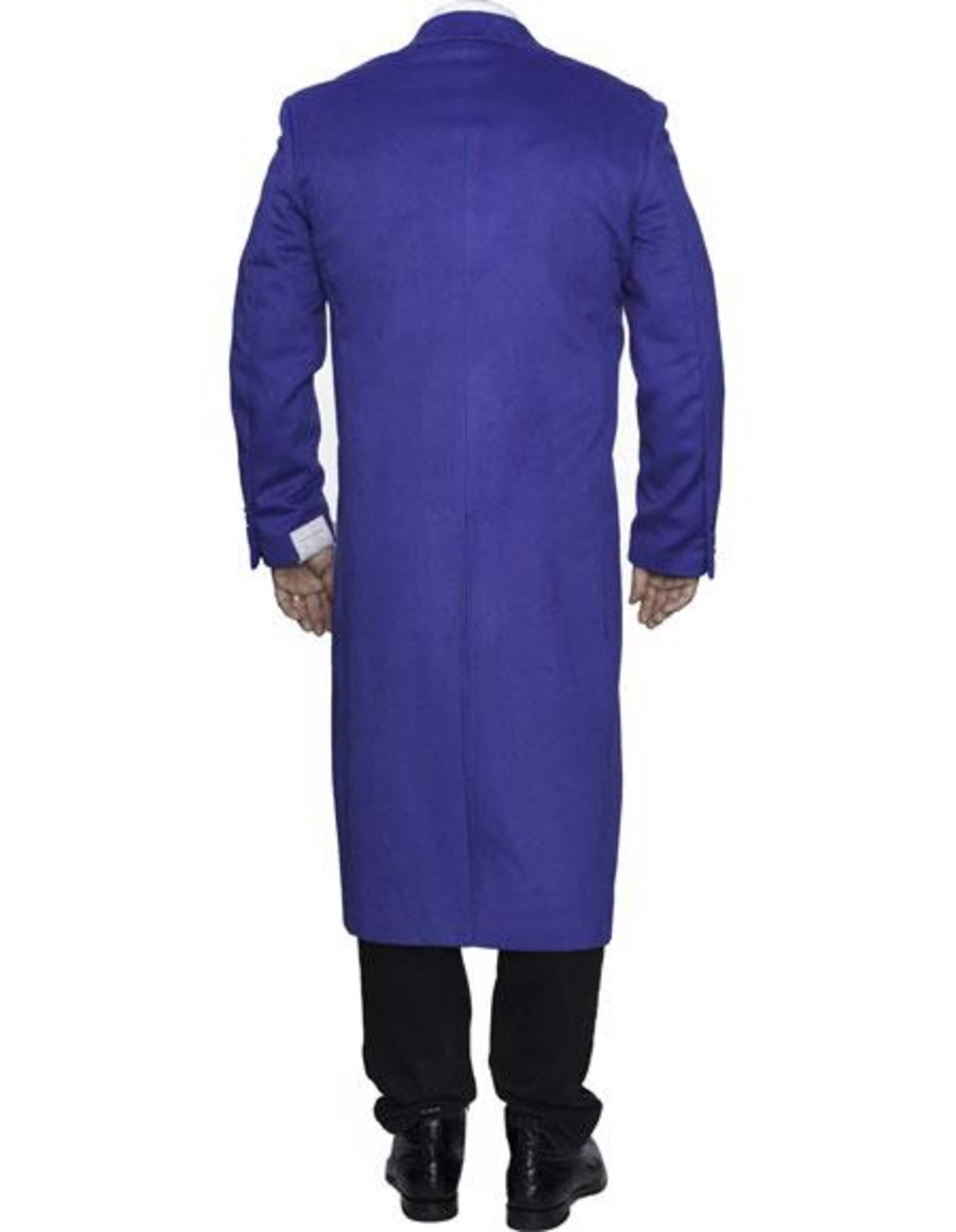 Royal Blue Wool Ankle Length Overcoat
