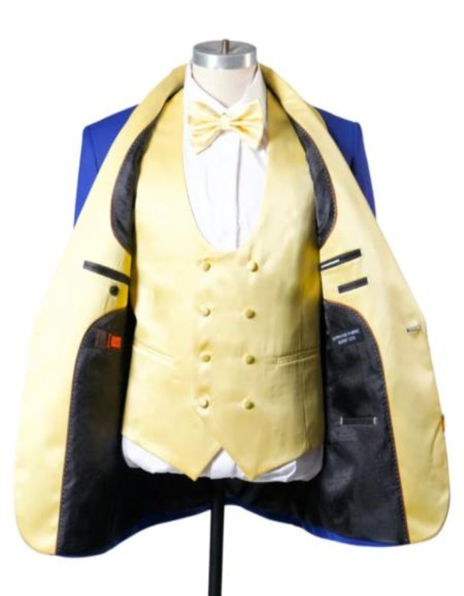 Blue Homecoming Prom Tuxedo With Vest for Men
