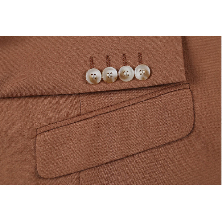 Men's Two Button Slim Fit Suit - Rust