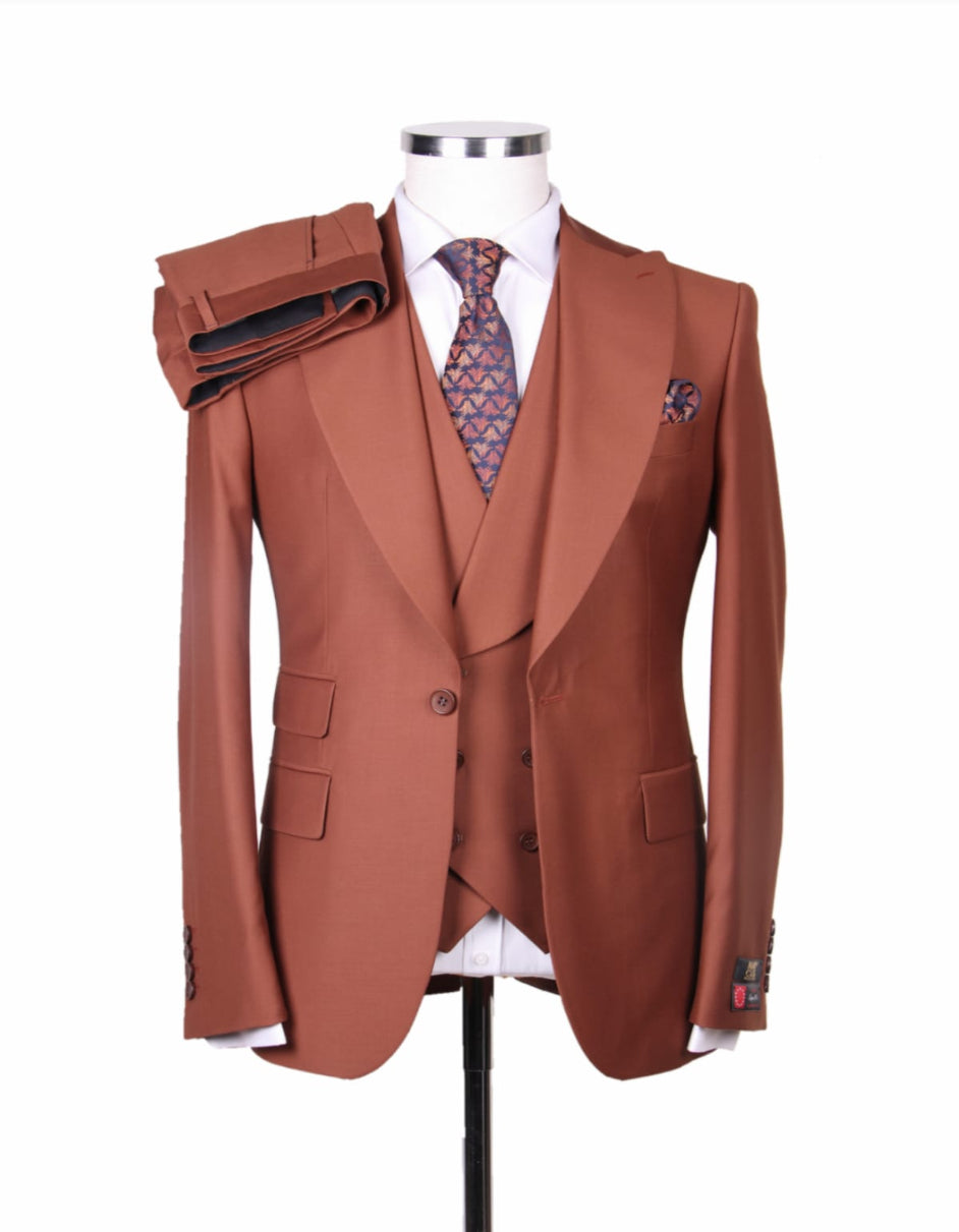 Rust Brown Double Breasted Gatsby Suit