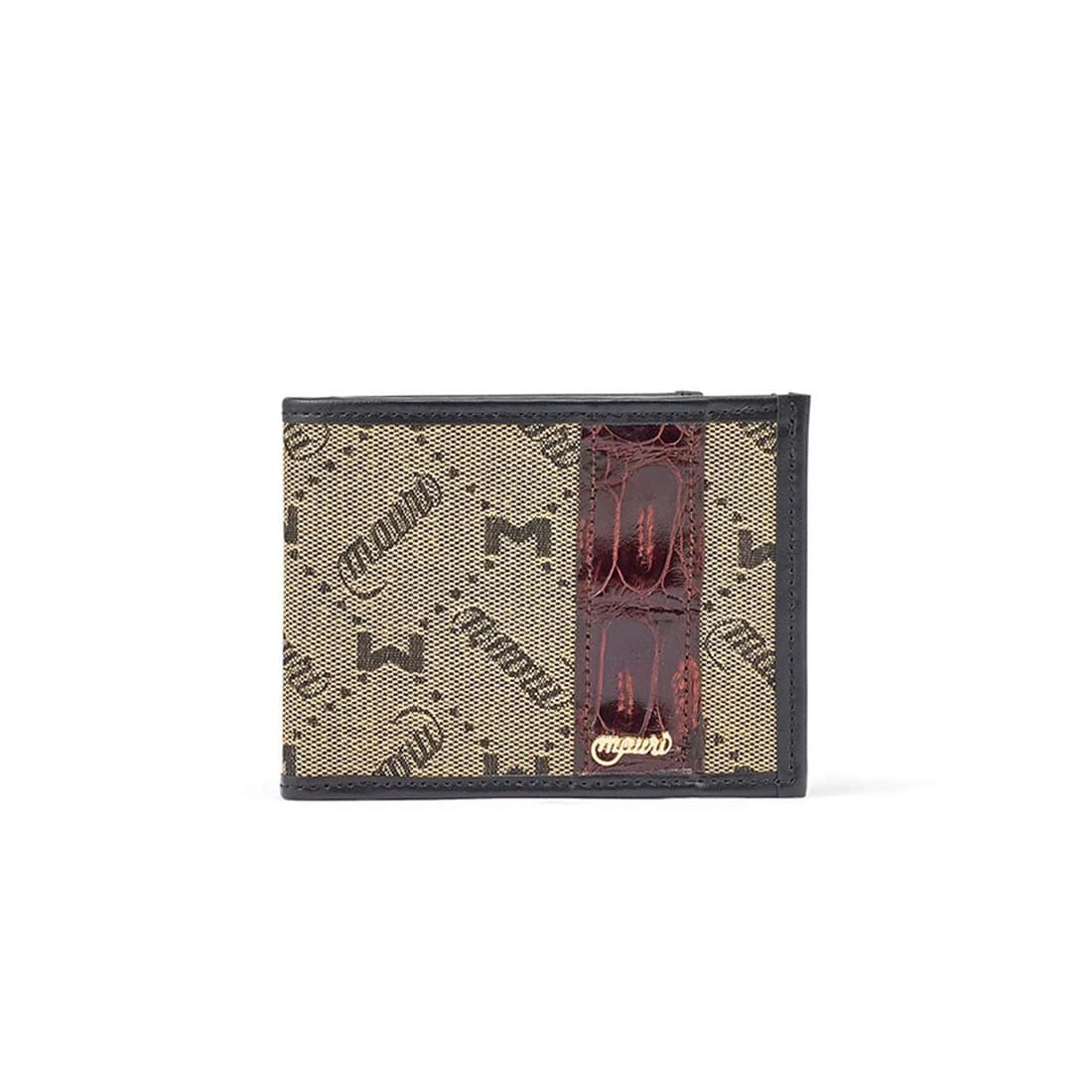 Mauri Sport Rust & Taupe Exotic Crocodile Wallet