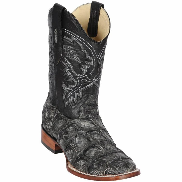 Rustic Black Pirarucu Dress Cowboy Boots