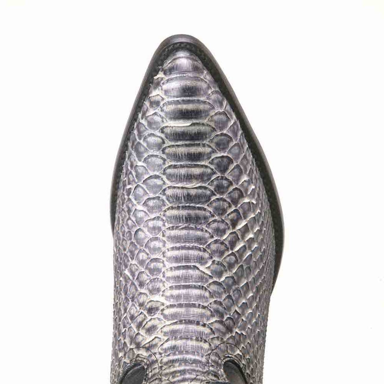 Rustic Black Python Snakeskin J Toe Boots