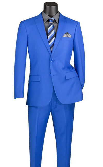 Royal Blue Slim Fit Suit - 2 Piece by Vinci