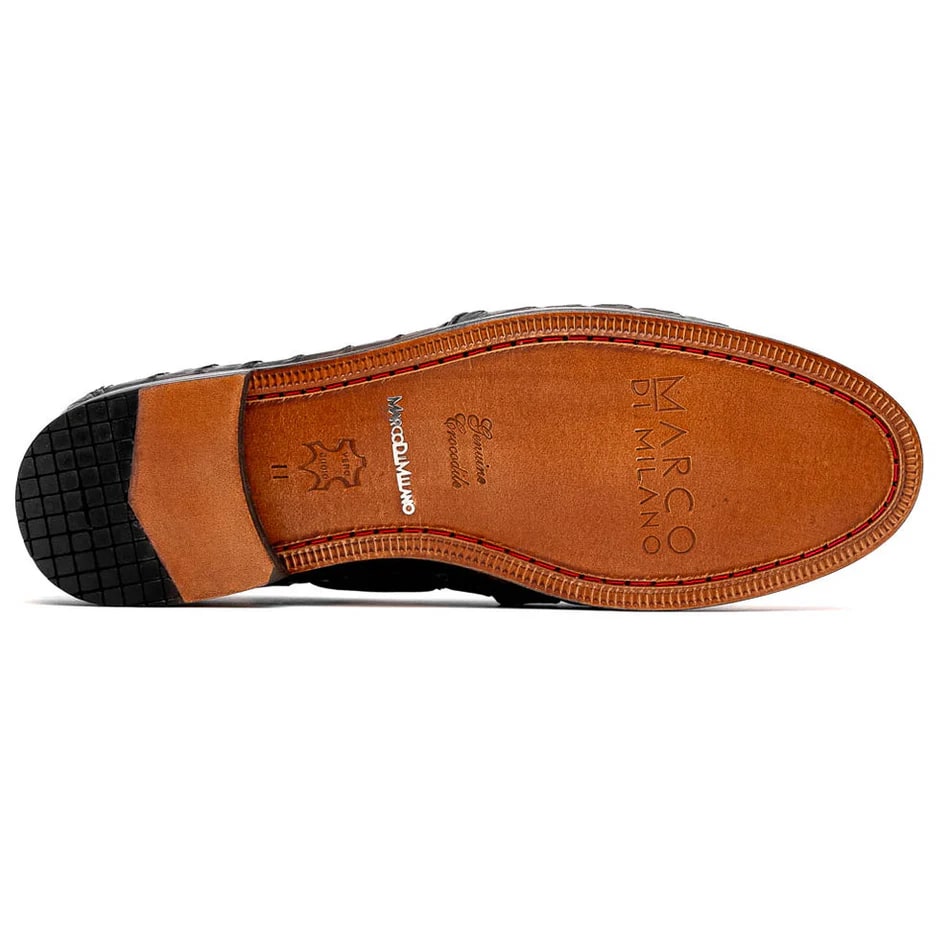 Marco Di Milano Gray Crocodile Derby Oxfords