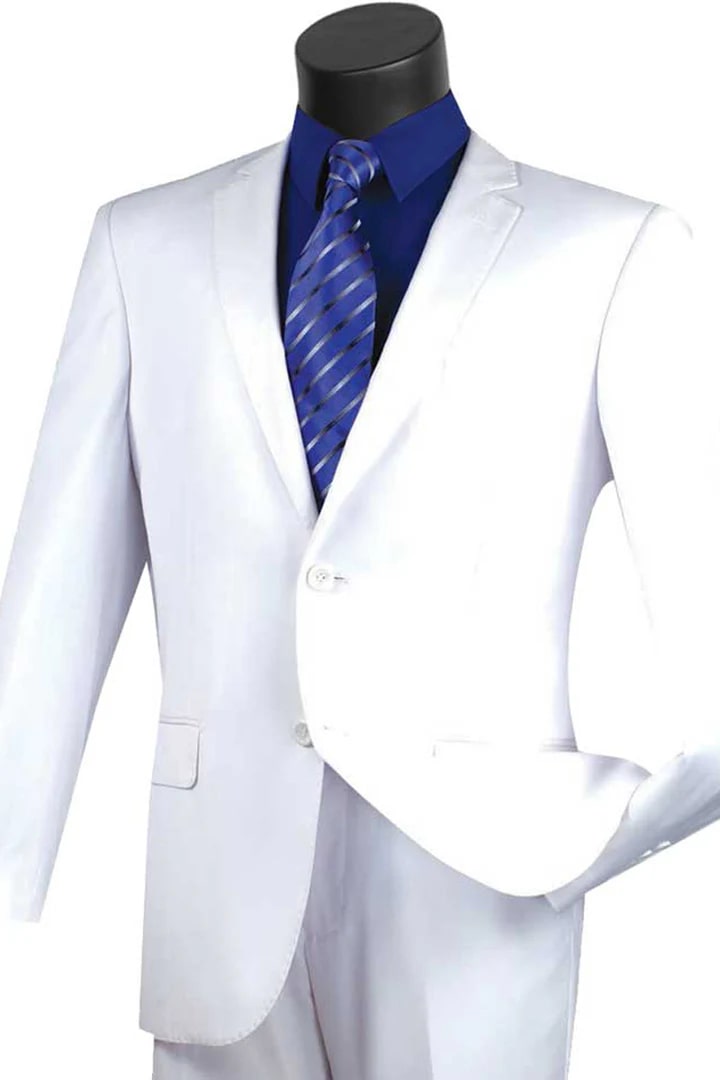 White 2 Button Modern Fit Wedding Suit