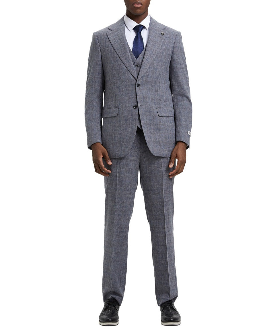 Stacy Adams Glen Plaid Hybrid Fit 3 Piece Suit