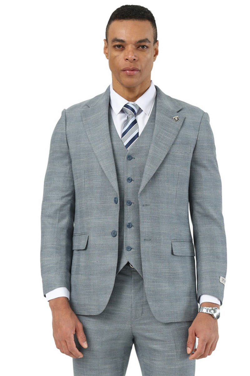 Stacy Adams Light Grey Sharkskin Business Suit